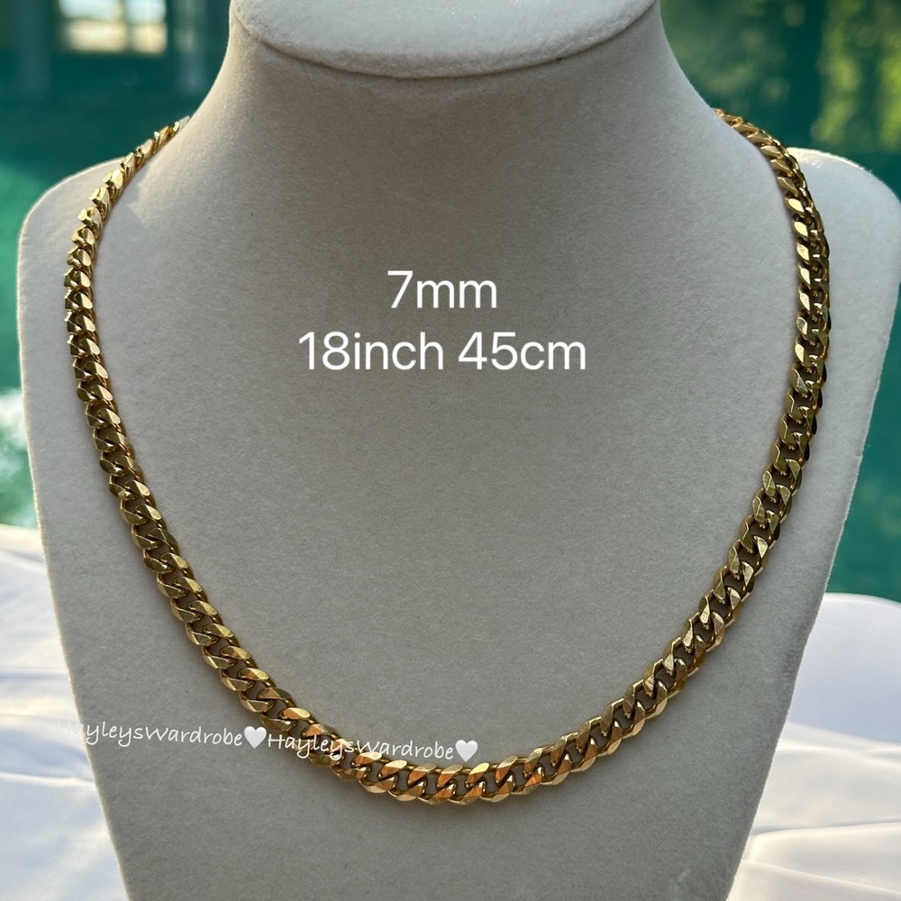 Gold Unisex Cuban Link Necklace 7mm | 18cm x 45cm